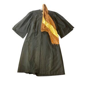 Vintage Fifth Avenue Collegiate Gown Academic Robe Gold Hood Size 52